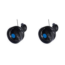 2Pièces Ventilateur Auto Noir 6 Pouces Ventilation Intérieure Compact