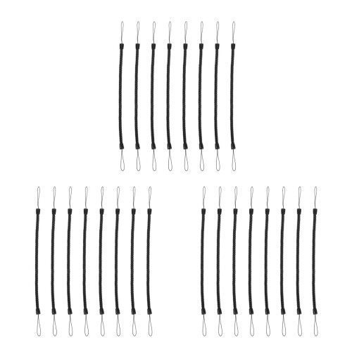 24Pcs Black Stretchy Spring Strap Pen Leash for Tablet Stylus and Keys