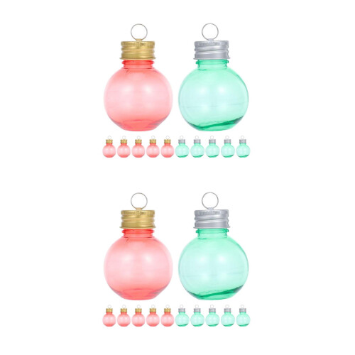 24Pcs Clear Round Plastic Baubles for DIY Crafting Wedding Party 2