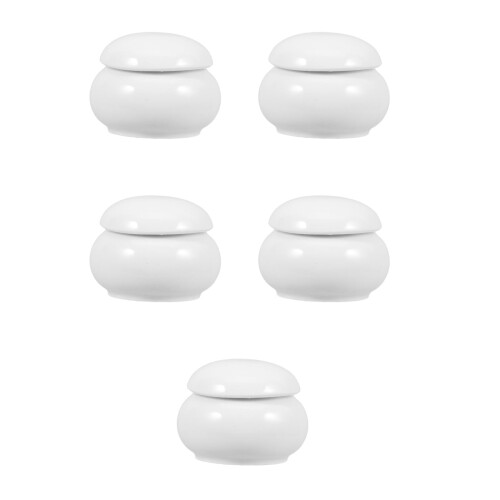 5Pcs Compact White Ceramic Pet Urns for Ashes Dog Cat Keepsake