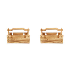2Pcs Travel Wooden Folding Table Portable Light Brown Outdoor Desk