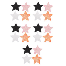 20Pcs Adhesive Backed Star Fabric Patches for DIY Clothes Jackets Bags