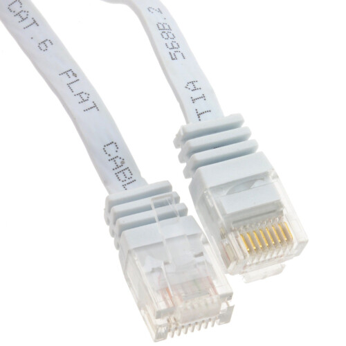 kenable FLAT CAT6 Ethernet LAN Patch Cable Low Profile GIGABIT RJ45   0.3m WHITE 1