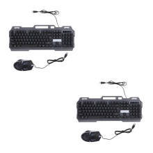 2St Waterdicht Zwart Toetsenbord Set LED Gaming USB Multitasking