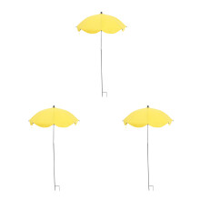 3St Gele Verstelbare Plantenparasol Van Staal En Stof Voor Buiten