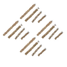 16Pcs Coffee Wood Bird Perches Multifunctional Stands for Cage Pets
