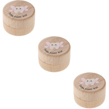 3St Beige Tandendoos - Baby Melktanden En Haar Opbergdoos
