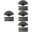 16Pcs Bamboo Folding Fans Black Cloth Handheld Fan for Stage Use 1