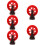 5Pcs Red Plastic Fountain Replacement Wheels for Small Pond Decor 1