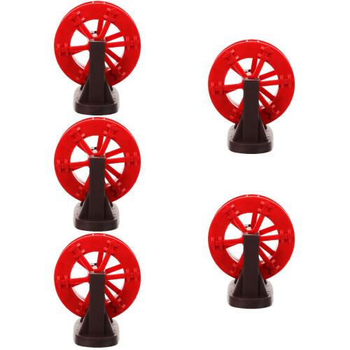 5Pcs Red Plastic Fountain Replacement Wheels for Small Pond Decor