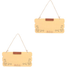2Pcs Bamboo Blank Door Sign Brown Wooden Plaque for Hanging Decor