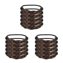 15Pcs Stretchy Dark Brown Hair Ties Braids Ponytail Holders for Women