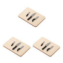 3Sets Mini Kitchen Accessories Dollhouse Cutters Wooden PVC Colorful