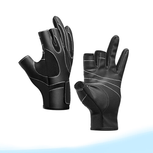 2Paires De Ajustables Demi-Doigts Noir Résistant 1