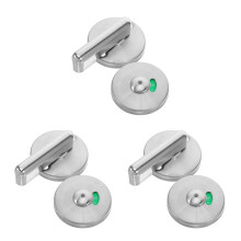 3Pcs Silver Bathroom Privacy Door Locks with Occupied Vacant Indicator