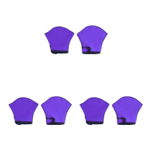 3Pairs Purple Webbed Swimming Gloves Half Finger Fitness Paddle Gloves