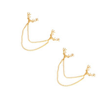 2St Charmante Gouden Broches Met Hert En Ketting, - En Truiclip