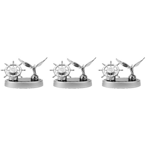 3Pcs ABS Car Aromatherapy Diffuser Solar- Freshener Silver