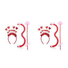 2Sets Polyester Foam Cupid Haarband Rood Valentijn Party
