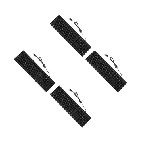 4Pcs Wired USB Electronic Keyboard with Numeric Keypad for Gaming 2