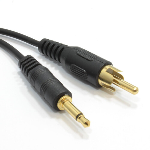 kenable 3.5mm Mono Jack Plug To Single RCA Phono Plug Cable  1m Gold