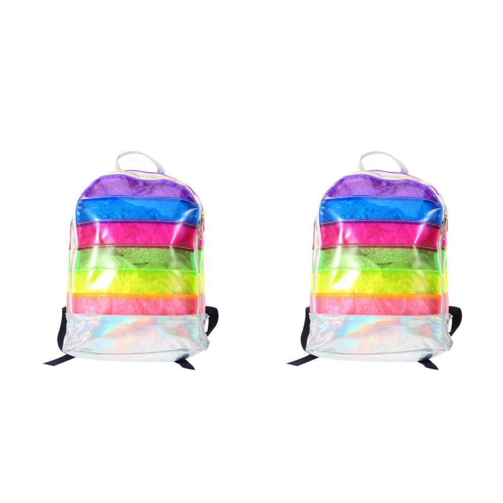2St Glanzende Schoolrugzak Kind Kleurrijk En Lichtgewicht-image