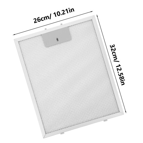 4Pcs Silver Kitchen Range Hood Filters Aluminum ABS Grease Filter Set 2