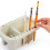 2Pcs Space-Saving White Plastic Paint Brush Holder and Cleaning Bucket 3