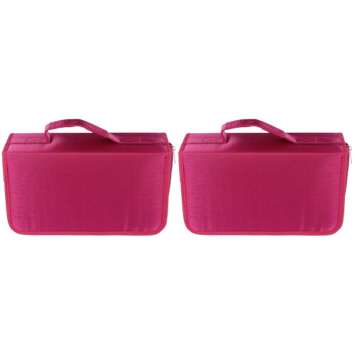 2Pièces De Rangement Cd Dvd Rouge Grand Capacité Zippé Résistant
