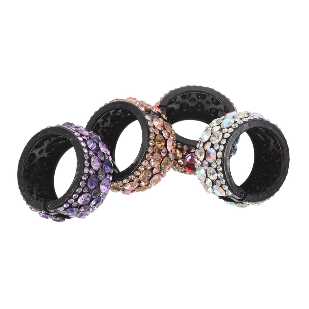 4St Glinsterende Haarcuffs Met Metalen En Acryl Voor Ponytail Styling-image