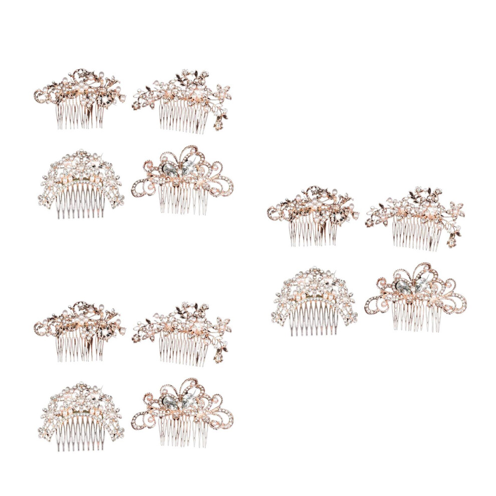 12St Gouden Haarclips Met Parel- En Strassversiering Voor Feestdagen-image