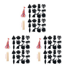 3Sets Zwarte Scratchkaarten Voor Luau Pool En Strand Feest Decor