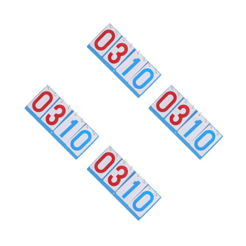 4St Multifunctioneel PVC Scorebord Flip 4-Cijfer Draagbaar