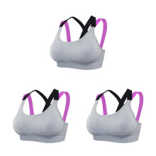 3St Ademend Grijs Yoga Sporttopje Met Padded Cups Thuisfitness