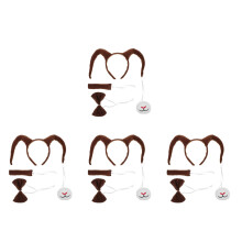 4Sets Realistische Antler Hoofdband Set Voor Halloween Cosplay Party