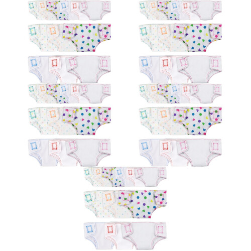 60Pièces Couches Réutilisables Coton Jeu D'imagination Enfants