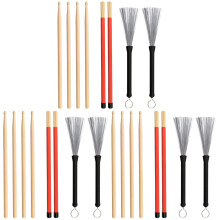 3Ensembles Baguettes Érable Durables Et Balais Percussion Colorés