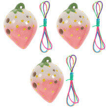 3Pièces Ocarinas En Céramique Rose 6 Trous Portable Pour Débutants