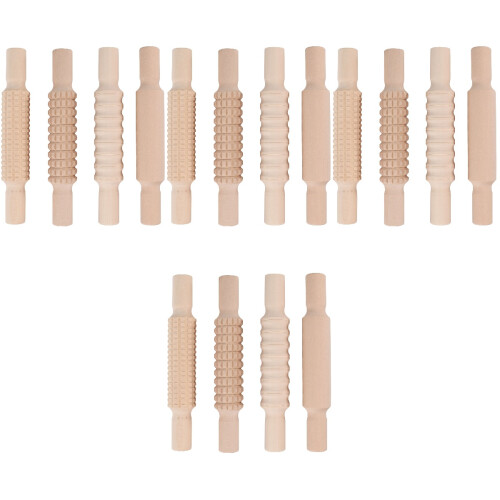 16Pcs Household Wooden Rolling Sticks Khaki DIY Baking Dough Rollers 2