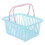 3Pcs Small Sky-Blue Plastic Baskets with Handle for Home & Picnic Use 2
