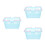 3Pcs Small Sky-Blue Plastic Baskets with Handle for Home & Picnic Use 7