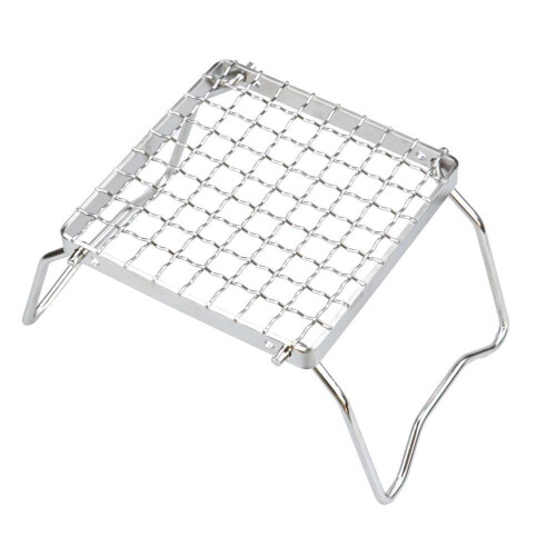 2Ensembles Grille Barbecue Camping Pliable Acier Argent Résistant 1