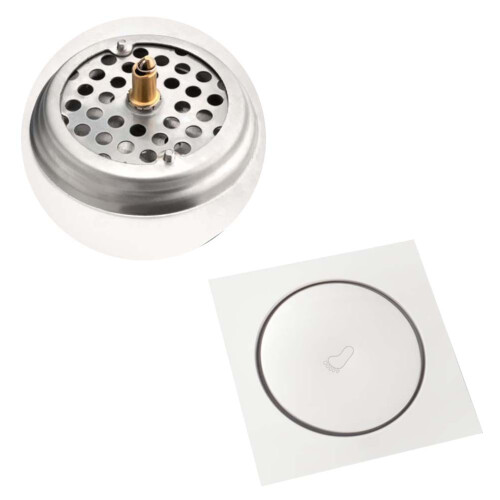 2Pcs Silver Square Floor Drain with Precise Cutouts for Easy Cleaning 2
