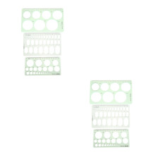 6Pièces Réglets Géométriques Verts En Plastique Pour Et Mesure