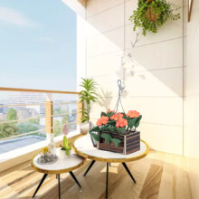 Miniature Dollhouse Hanging Flower Basket 1:12 Scale Plant Pot for Decor