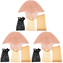 3Ensembles Bonnet Chauve Latex Filet, Accessoires Cosplay Colorés