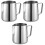 3Pcs Silver Coffee Pull Flower Pot Dripless Spout Stainless Steel Cup 1