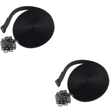 2Ensembles Attaches Câbles Auto-Agrippantes En Nylon Noir Avec Boucle