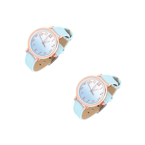 2Pièces Analogique Quartz Cuir Élégante