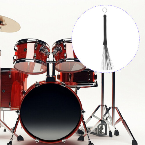 8Stk Retractable Drum Wire Brush Sticks Aus Schwarz Für Drum 2